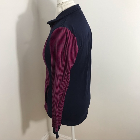 Lauren Ralph Lauren Active Pink and Blue Zip Up Sweater - Picture 8 of 11